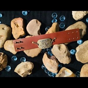 Brown leather wrap bracelet